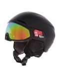 Miniatura Alpina, Alto Q-Lite casco con visera unisex Black Matt (Gold Mirror) negro 