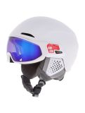 Miniatura Alpina, Alto Q-Lite casco con visera unisex White Matt (Blue Revo Mirror) blanco 