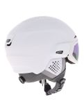 Miniatura Alpina, Alto Q-Lite casco con visera unisex White Matt (Blue Revo Mirror) blanco 