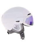 Miniatura Alpina, Alto Q-Lite casco con visera unisex White Matt (Blue Revo Mirror) blanco 