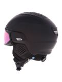 Miniatura Alpina, Alto QV casco con visera unisex Black Matt negro 