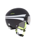 Miniatura Alpina, Zupo Visor Q-Lite casco con visera niños Charcoal-Neon Matt gris 