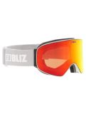 Miniatura Bliz, Flow gafas de esquí unisex Matte Light Grey - Brown w Red Multi gris 