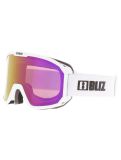 Miniatura Bliz, Rave gafas de esquí unisex Matte White - Brown w Pink Multi blanco 