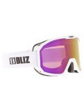 Miniatura Bliz, Rave gafas de esquí unisex Matte White - Brown w Pink Multi blanco 