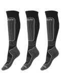 Miniatura Deluni, Luca 3 Pair calcetines de esquí 3 pares niños Black With Grey Lines gris, negro 