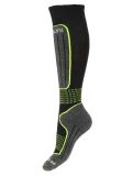 Miniatura Deluni, Gaia 3 pair calcetines de esquí 3 pares unisex Black With Neon Green Lines negro, verde 