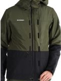 Miniatura Mammut, Fall Line HS Thermo Hooded chaqueta de esquí hombres Dark Marsh / Black negro, verde 