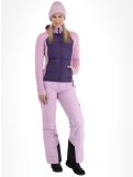 Miniatura Peak Performance, W Down Hybrid Hood chaleco mujeres Indigo Statice Lilac rosa 