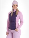 Miniatura Peak Performance, W Down Hybrid Hood chaleco mujeres Indigo Statice Lilac rosa 