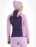 Miniatura Peak Performance, W Down Hybrid Hood chaleco mujeres Indigo Statice Lilac rosa 