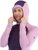 Miniatura Peak Performance, W Down Hybrid Hood chaleco mujeres Indigo Statice Lilac rosa 