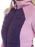 Miniatura Peak Performance, W Down Hybrid Hood chaleco mujeres Indigo Statice Lilac rosa 