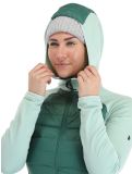 Miniatura Peak Performance, W Down Hybrid Hood chaleco mujeres Smoke Pine Delta Green verde 