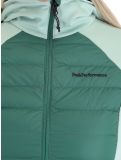 Miniatura Peak Performance, W Down Hybrid Hood chaleco mujeres Smoke Pine Delta Green verde 