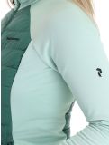 Miniatura Peak Performance, W Down Hybrid Hood chaleco mujeres Smoke Pine Delta Green verde 