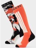 Miniatura Poederbaas, Camo Ski Socks 2-pack calcetines de esquí 2-pack unisex Orange Multi multicolor, naranja 