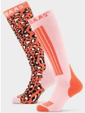 Miniatura Poederbaas, Panther Ski Socks 2-pack calcetines de esquí 2-pack unisex Orange Multi multicolor, naranja 