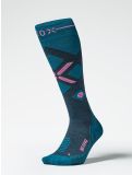 Miniatura Stox, Merino Skiing calcetines de compresión mujeres Teal / Pink rosa, verde 