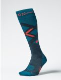 Miniatura Stox, Merino Skiing calcetines de compresión hombres Teal / Red Fluor rojo, verde 