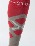 Miniatura Stox, Merino Skiing calcetines de compresión mujeres Taupe / Red gris, rojo 