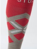 Miniatura Stox, Merino Skiing calcetines de compresión hombres Taupe / Red gris, rojo 