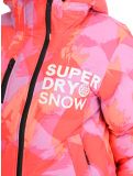 Miniatura Superdry, Hooded Ski Boxy Puffer chaqueta de esquí mujeres Brush Camo Coral rosa 