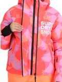 Miniatura Superdry, Hooded Ski Boxy Puffer chaqueta de esquí mujeres Brush Camo Coral rosa 