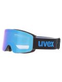 Miniatura Uvex, Pwdr FM gafas de esquí niños Black Matt / Mirror Blue azul, negro 