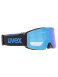 Miniatura Uvex, Pwdr FM gafas de esquí niños Black Matt / Mirror Blue azul, negro 