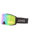 Miniatura Uvex, Pwdr FM gafas de esquí niños Black Matt/ Mirror Green negro, verde 