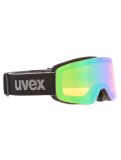 Miniatura Uvex, Pwdr FM gafas de esquí niños Black Matt/ Mirror Green negro, verde 