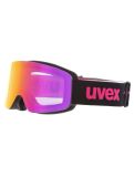 Miniatura Uvex, Pwdr FM gafas de esquí niños Black Matt / Mirror Pink negro, rosa 