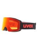 Miniatura Uvex, Pwdr FM gafas de esquí niños Black Matt / Mirror Red negro, rojo 