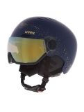 Miniatura Uvex, Wanted Visor Women Edition casco con visera unisex Polar Sparkle / Mirror Gold azul 