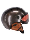 Miniatura Kask, Elite Pro, ski helmet, carbon/brown - gold mirror visor