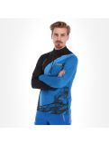 Miniatura Spyder, Rival zip T-neck, jersey, hombres, azul/negro