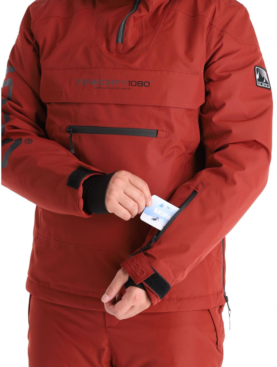 1080, Drake-T anorak hombres Burgundy rojo 