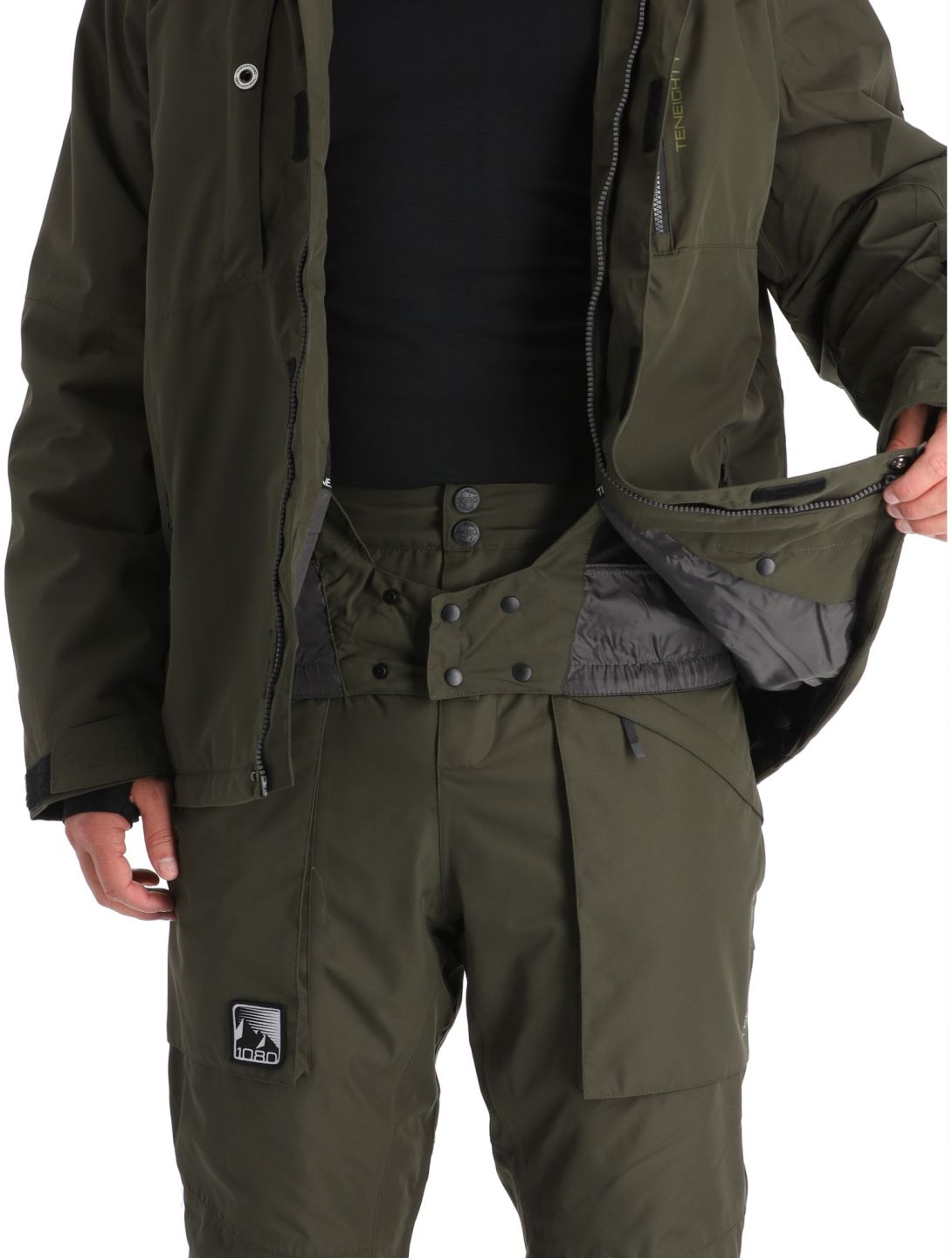 1080, Jerry-T chaqueta de esquí hombres Olive verde 