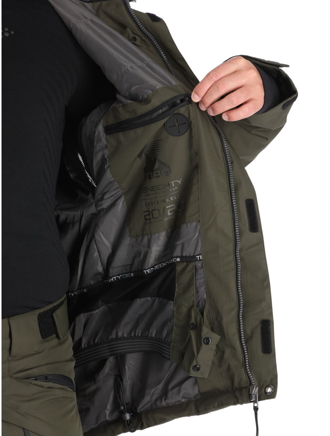 1080, Jerry-T chaqueta de esquí hombres Olive verde 