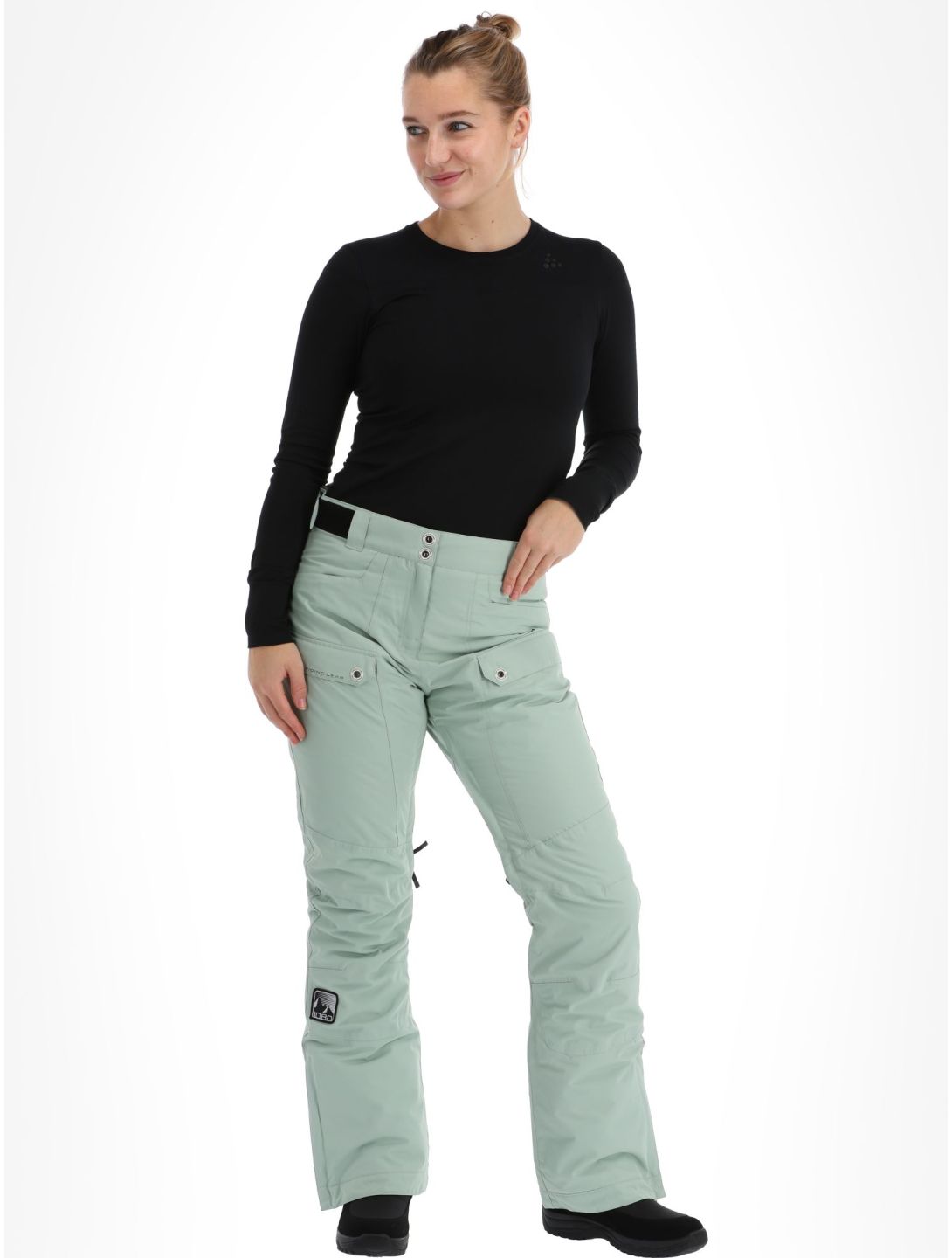 1080, Stream-T pantalones de esquí mujeres Green Milieu verde 