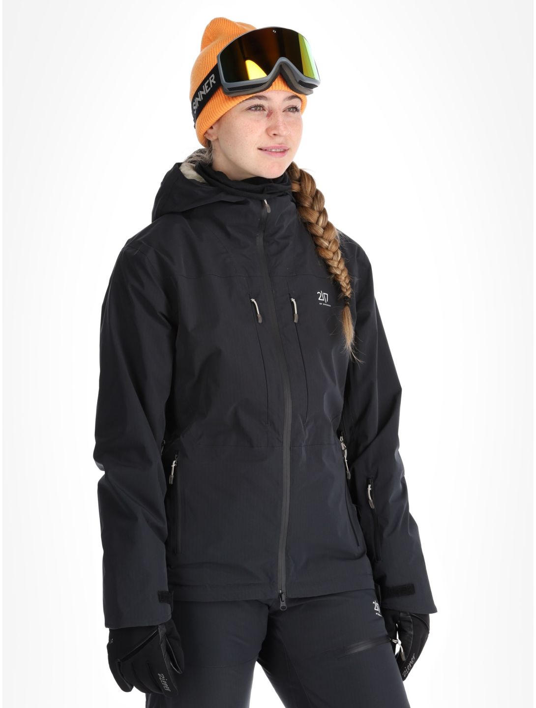 2117 of Sweden, Nausta chaqueta de esquí mujeres Black negro 