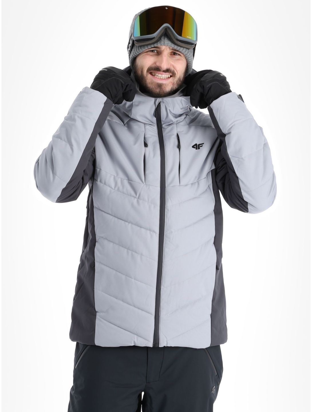 4F, Down Jacket  M278 chaqueta de plumas hombres Grey gris 