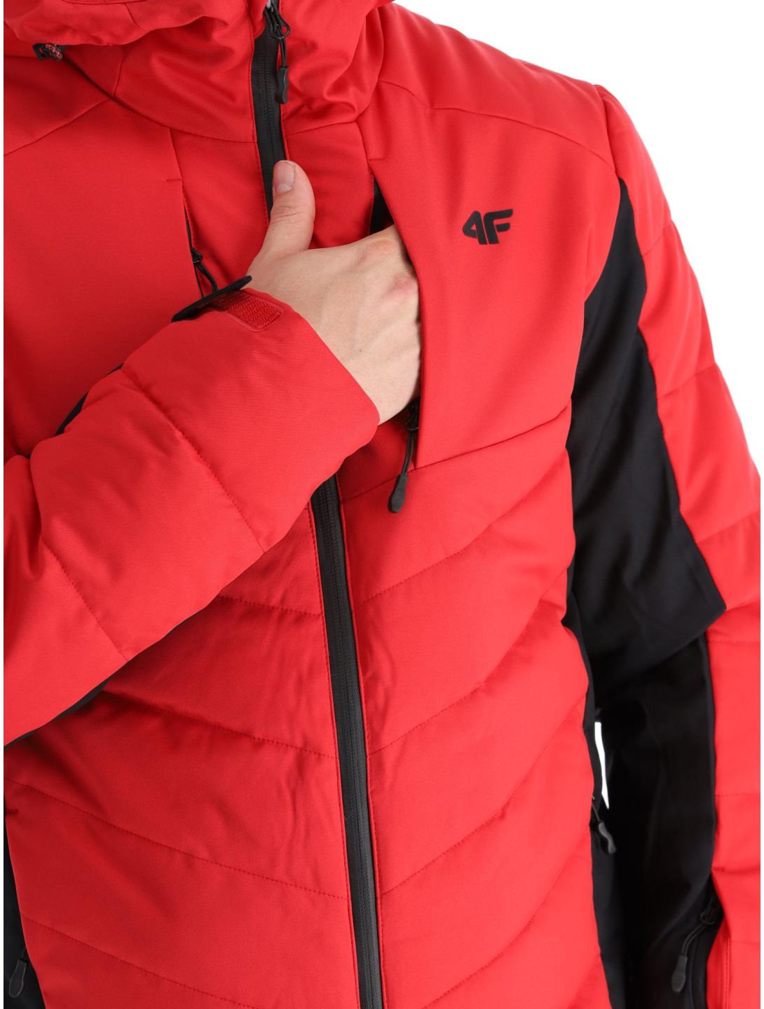 4F, Down Jacket  M278 chaqueta de plumas hombres Red negro, rojo 