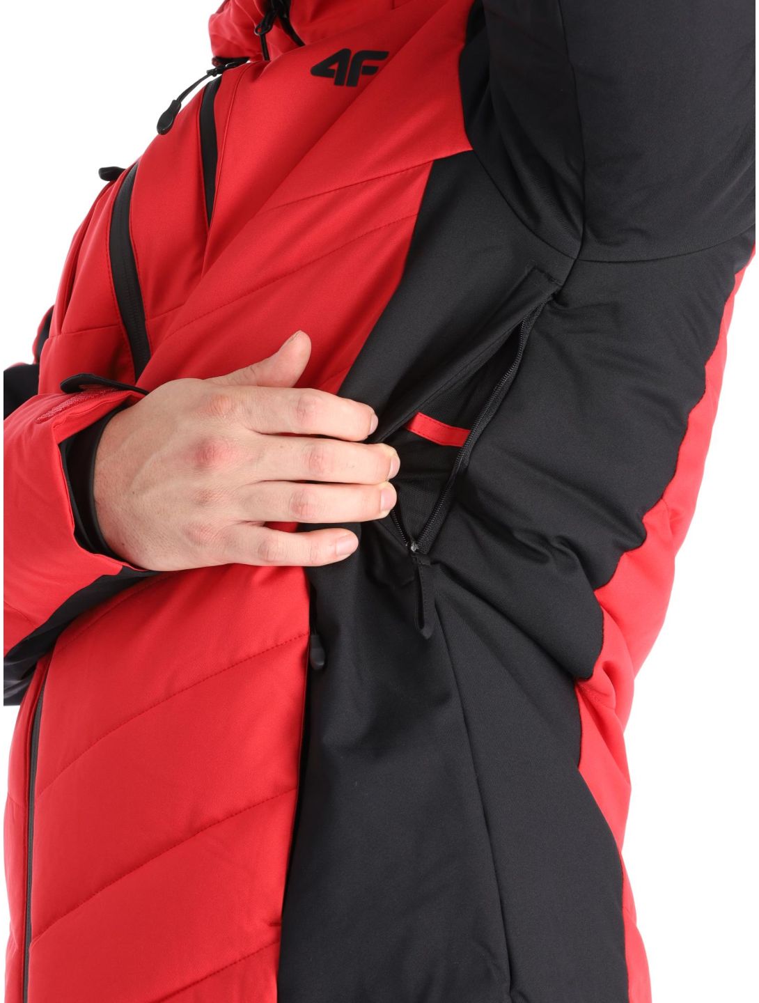 4F, Down Jacket  M278 chaqueta de plumas hombres Red negro, rojo 