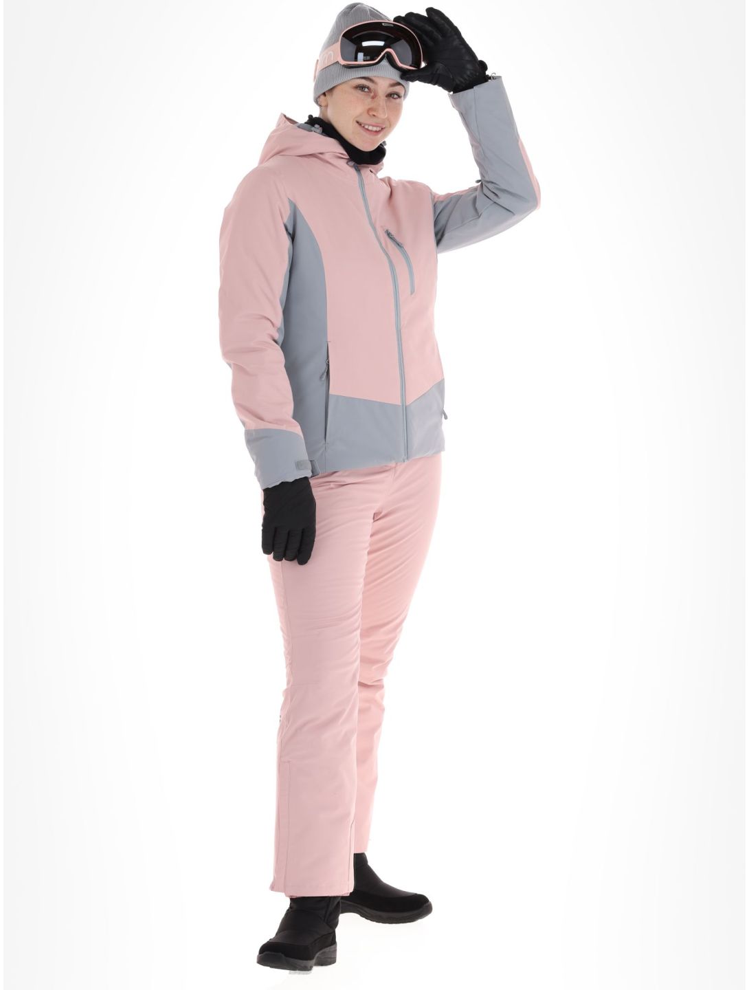 4F, Jacket  F121 chaqueta de esquí mujeres Light Pink gris, rosa 