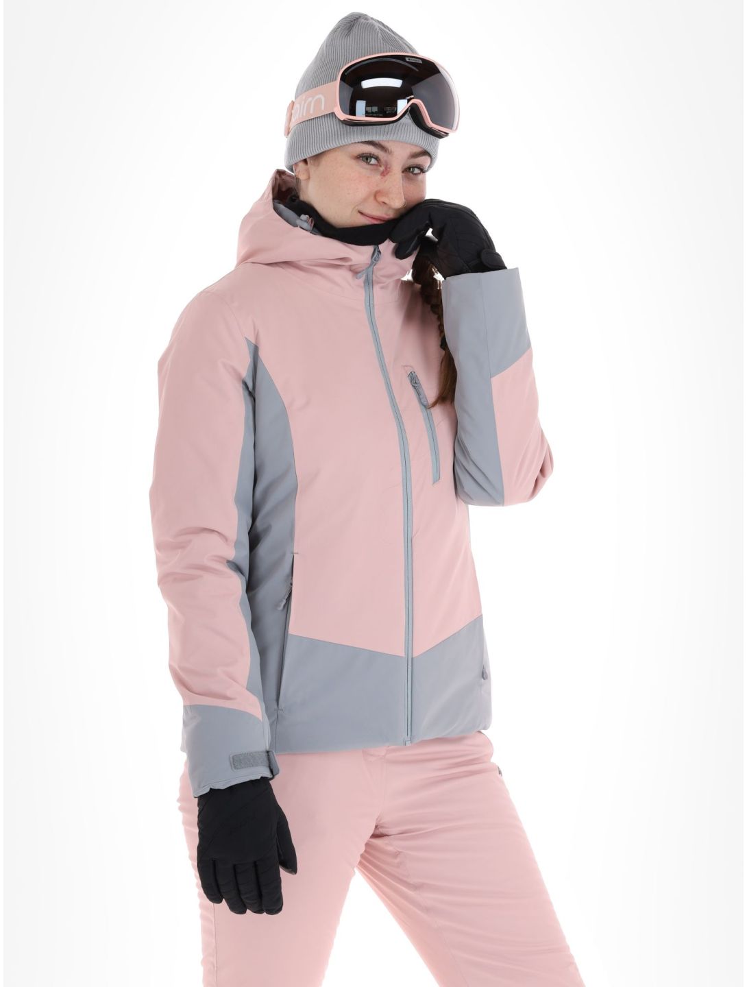 4F, Jacket  F121 chaqueta de esquí mujeres Light Pink gris, rosa 