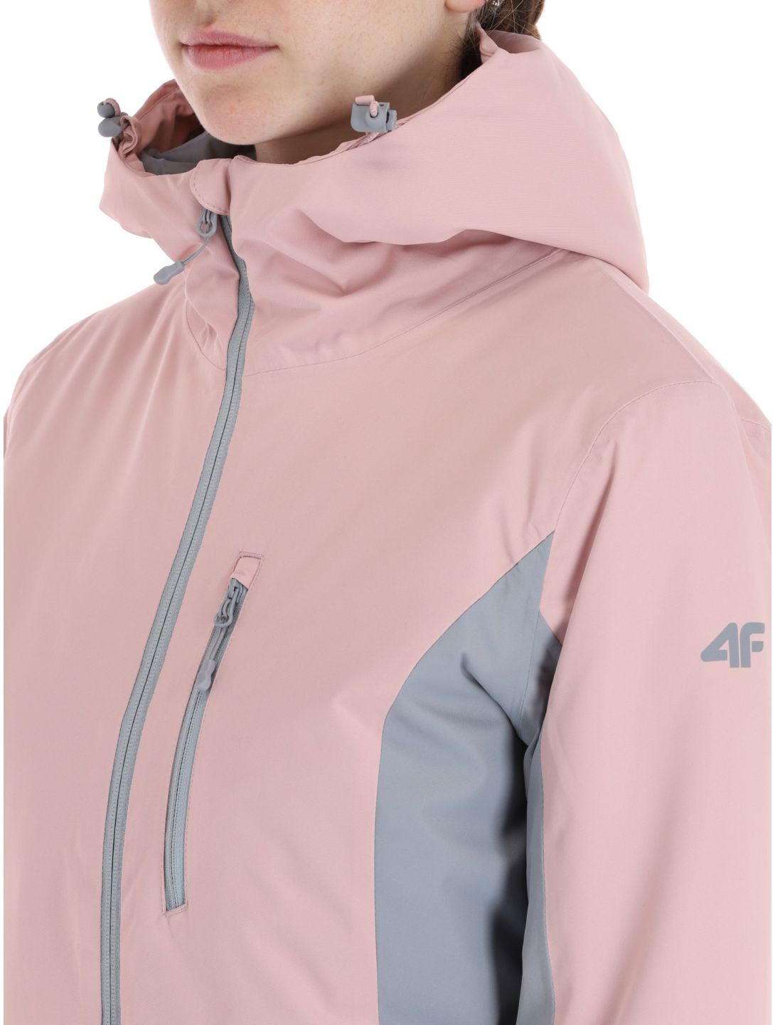 4F, Jacket  F121 chaqueta de esquí mujeres Light Pink gris, rosa 