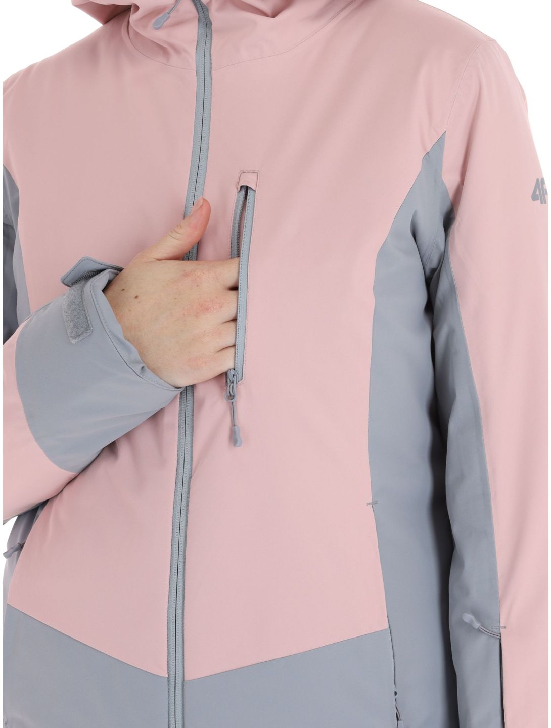 4F, Jacket  F121 chaqueta de esquí mujeres Light Pink gris, rosa 