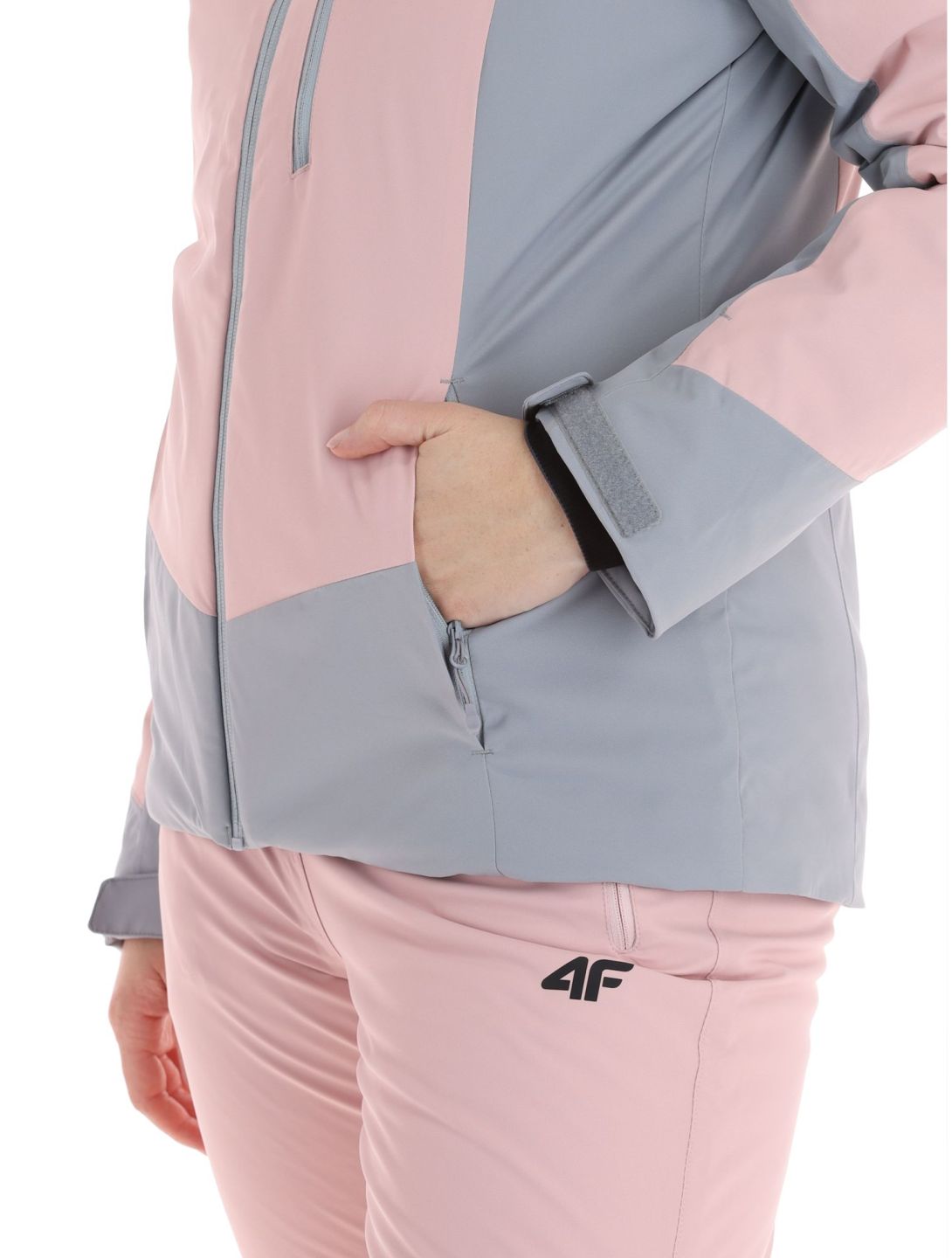 4F, Jacket  F121 chaqueta de esquí mujeres Light Pink gris, rosa 